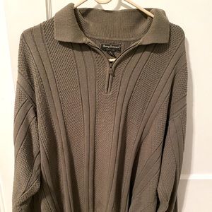 Men’s Green 3/4 zip long sleeve sweater